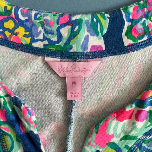 Lilly Pulitzer Joyce Indigo Exotic Escapade French Terry UPF 50 Knit Shift Dress - Picture 8 of 9